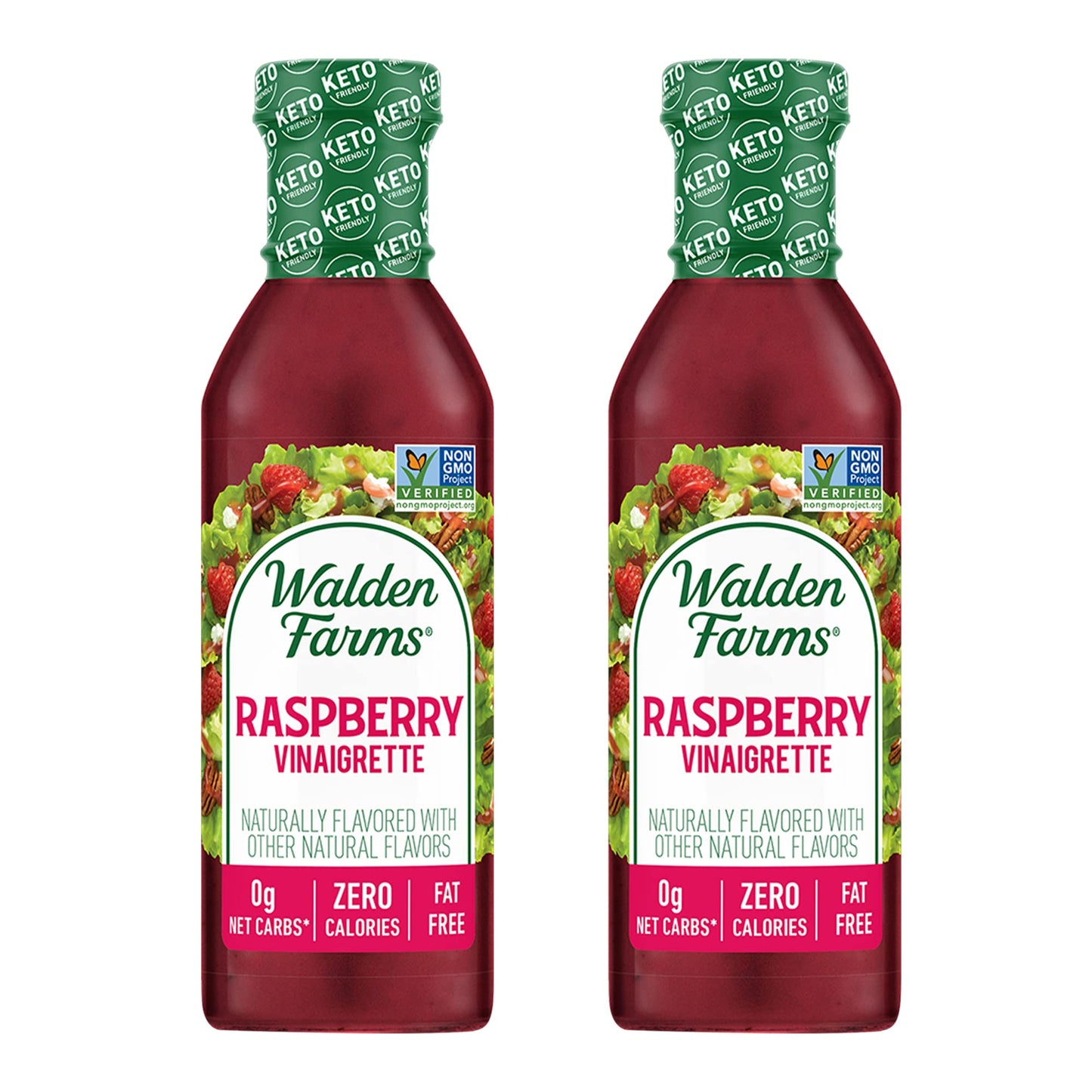 Walden Farms Raspberry Vinaigrette - Calorie-Free, Gluten-Free, Low Carb, Keto-Friendly, Vegan, Sugar-Free, Dressing with Bold R