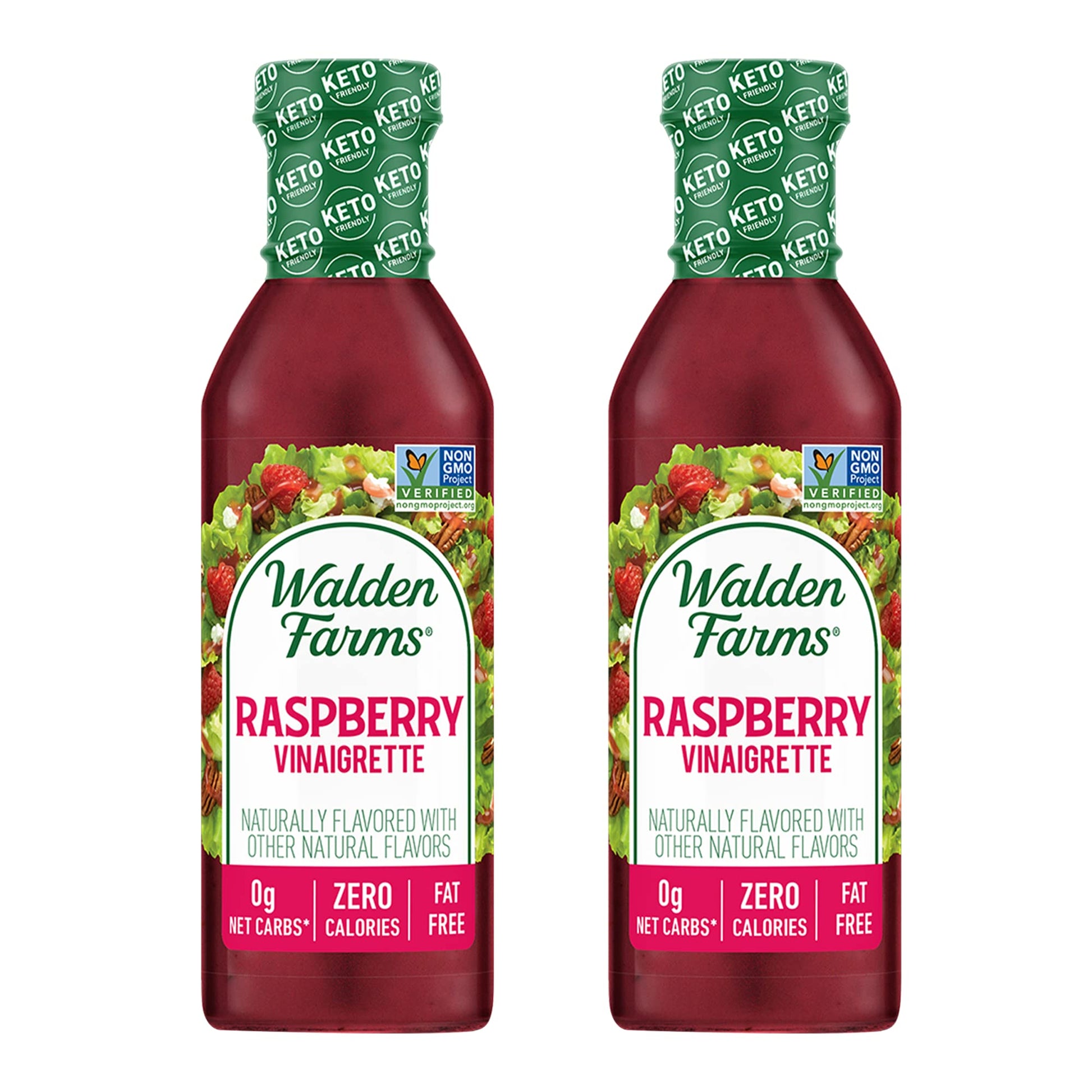 Walden Farms Raspberry Vinaigrette - Calorie-Free, Gluten-Free, Low Carb, Keto-Friendly, Vegan, Sugar-Free, Dressing with Bold R