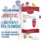 PICKNATURE Purple Hibiscus Tea & Butterfly Pea Flower Tea | 3.5 oz Loose Leaf | USDA Organic Herbal Tea Gifts