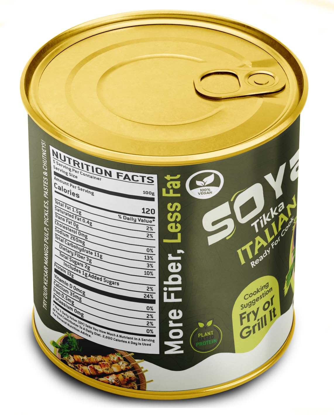 Rani Soya Tikka Italian 30Oz (1.875Lbs) 850G Ready For Cook ~ Easy Open Lid | All Natural | Vegan | No Colors | Non-Gmo | Kosher