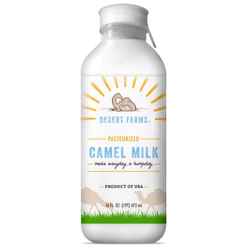 Desert Farms Organic Fresh Frozen Camel Milk - 16 Fl Oz (Pack of 6) - Allergen Free, Pure & Natural Grade A