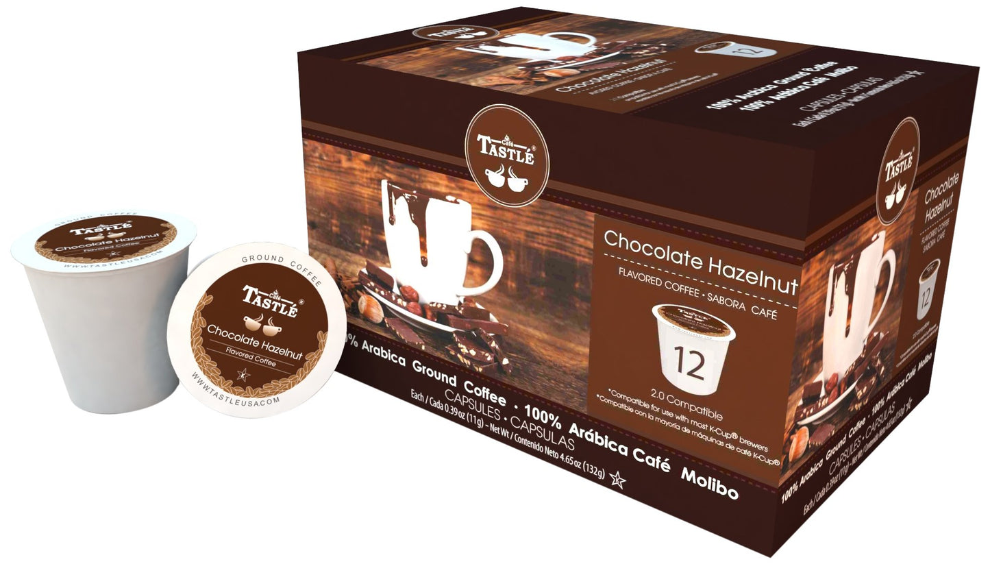 Cafe Tastlé Chocolate Hazelnut Single Serve Coffee, 12 Count