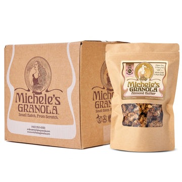 Micheles Granola Almond Butter, Handmade, Whole Grain, Vegan, Gluten-Free & Non-Gmo, 12Oz Resealable Bags, Pack Of 6