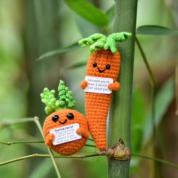 Qyqkfly 2 Pcs Mini Cute Funny Positive Life Bunny Carrots Easter Basket Stuff Potato Pickle Creative Knitted Animal Crochet East