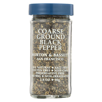 Morton & Bassett Coarse Ground Black Pepper, 1.8-Ounce Jar, Ideal for Cooking and Seasoning