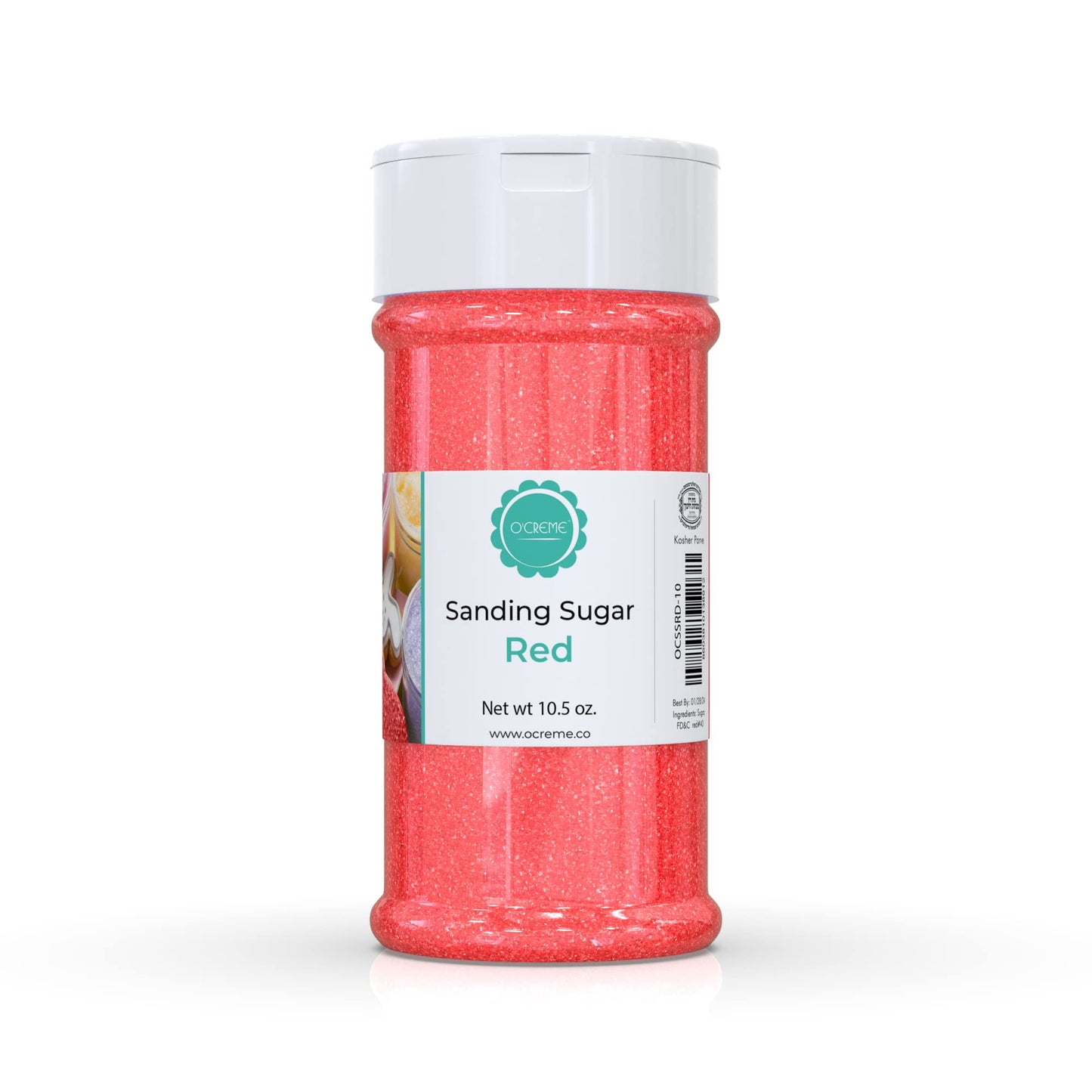 OCREME Sanding Sugar for Cookie Decorating, Red Sugar Crystals, 10.5 Ounce