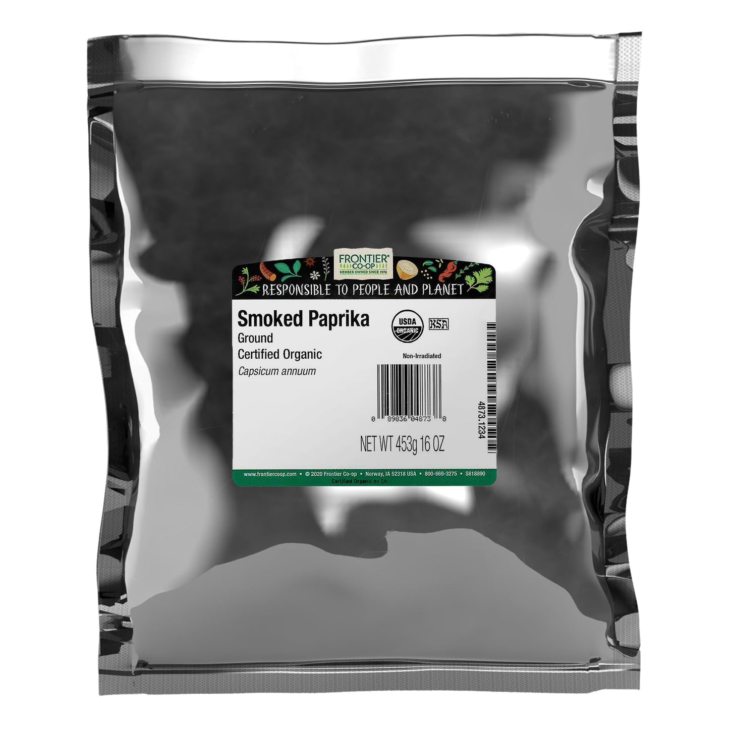 Frontier Co-op Organic Ground Smoked Paprika - Spanish Paprika Powder - 1 lb Bulk Bag