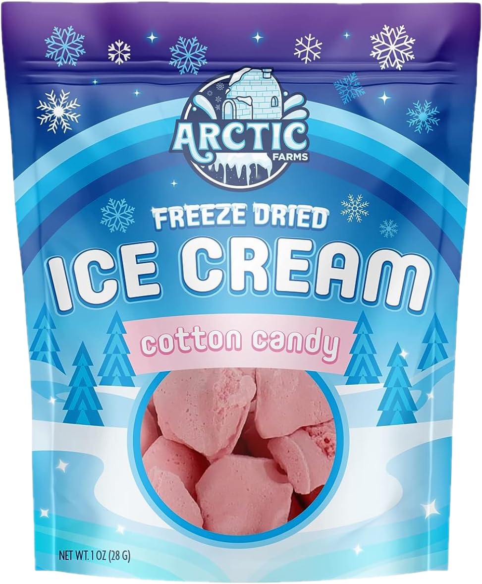 Arctic Farms Freeze Dried Ice Cream that Does Not Melt (Cotton Candy - Pink)