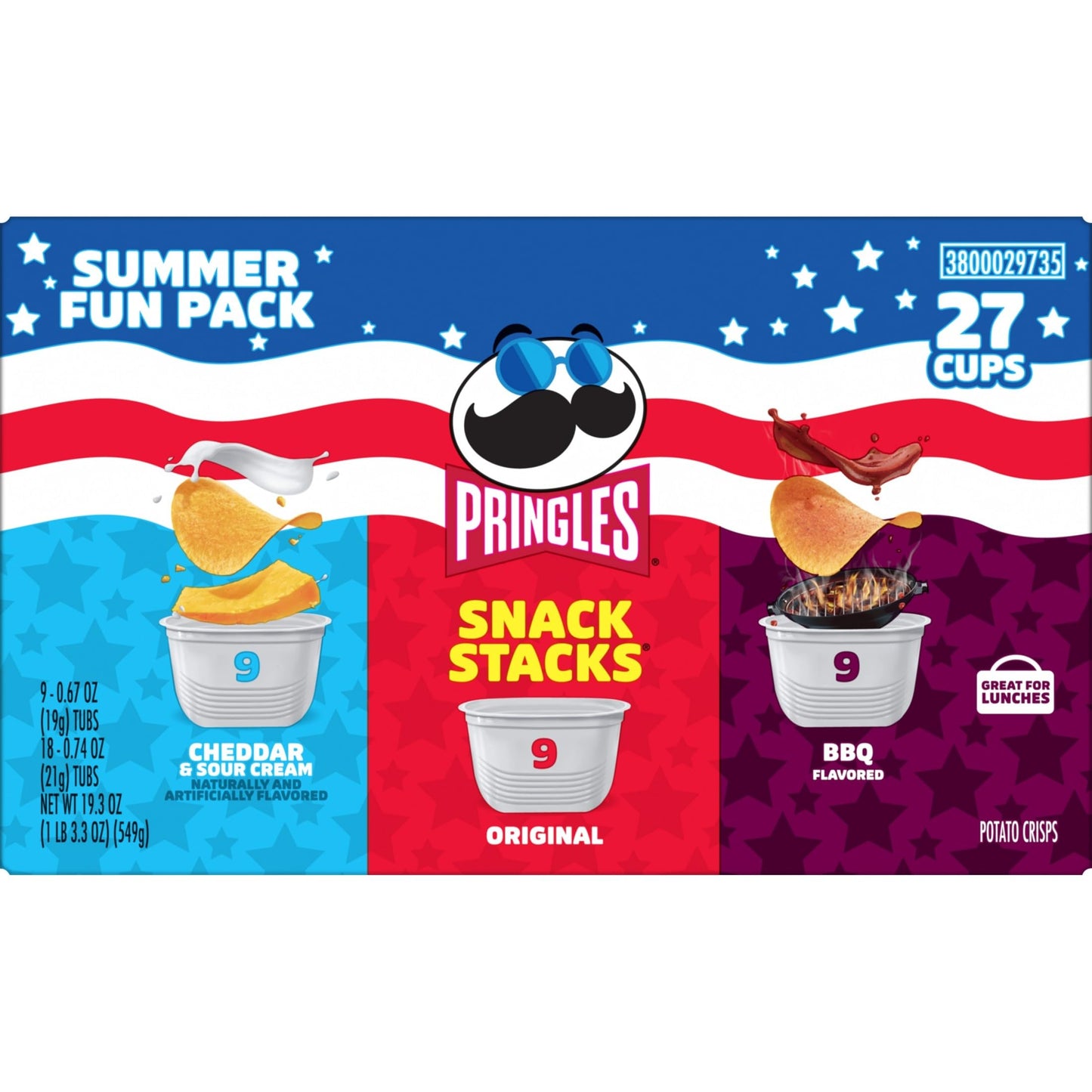 Pringles 3-Flavor 27Ct Summer Fun Pack