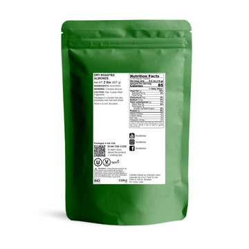 Food To Live Organic Dry Roasted Almonds, 2 Pounds - Non-Gmo, Unsalted, Vegan, Keto, Paleo, Kosher, Bulk, High In Protein, Dieta