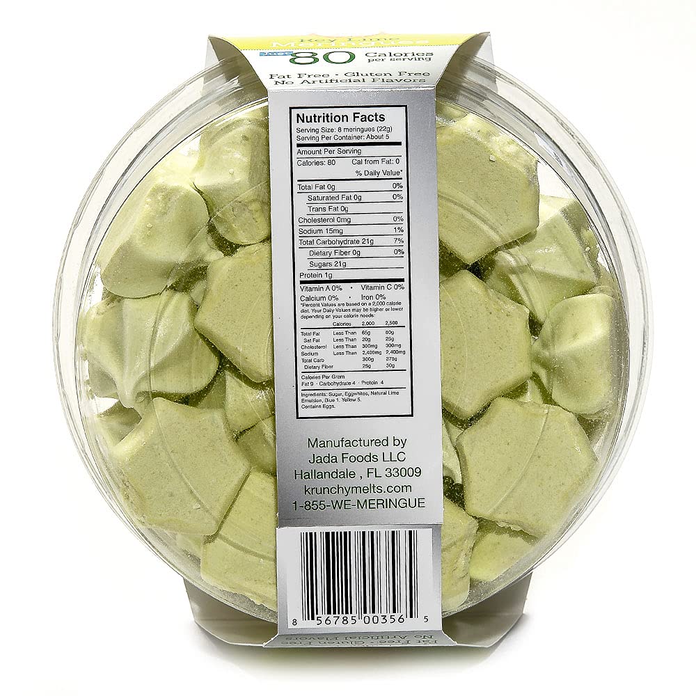 Original Meringue Cookies (Key Lime) • 80 Calories Per Serving, Gluten Free, Fat Free, Nut Free, Low Calorie Snack, Kosher, Parve • By Krunchy Melts