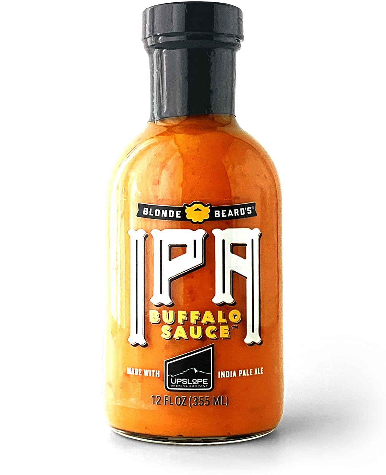Blonde Beards Ipa Buffalo Sauce - (Medium/Hot) - Made With Upslope India Pale Ale - Great On Chicken Wings - Hot & Hoppy - Craft Malt-Inspired, Cayenne Pepper, Garlic, Butter - All Natural (12 Fl Oz)