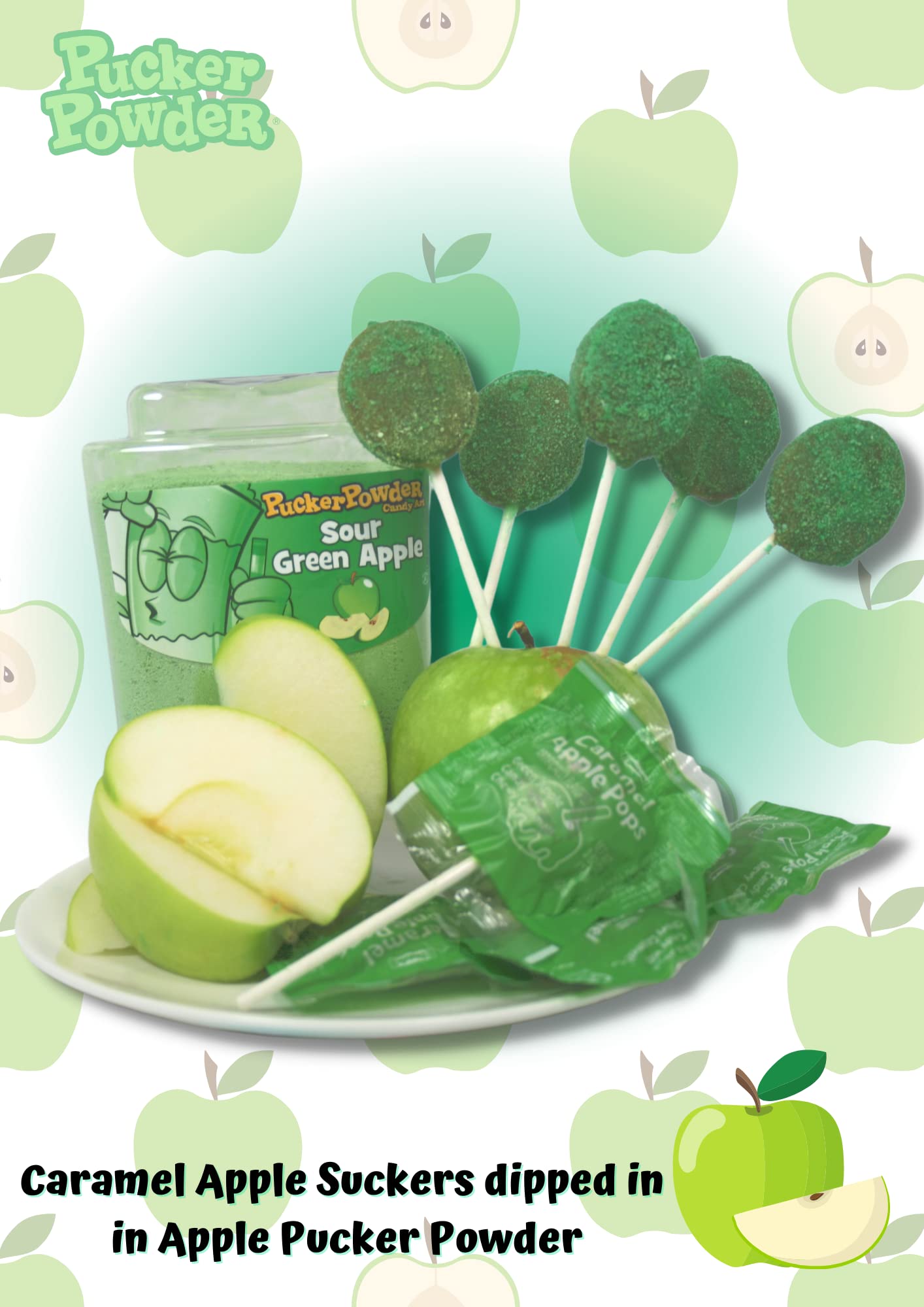 Pucker Powder Sour Green Apple 9.5 Oz: 1 Ct