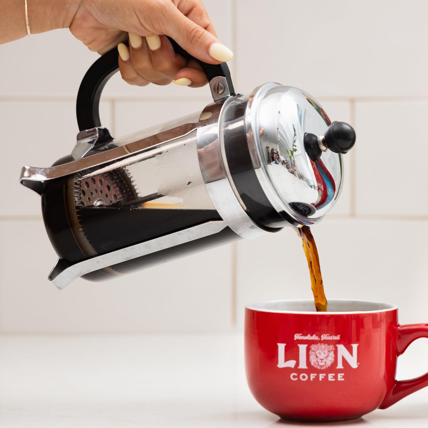 Lion Coffee Gold Roast Whole Bean Coffee, Medium-Light Roast, 24 Ounce Bag
