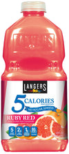 Langers Juice Cocktail, Ruby Red Grapefruit, 64 Fl Oz, Pack of 8