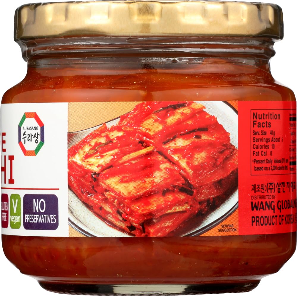 Korean Bottled Kimchi, Original Authentic Tasteful Bottle Napa Cabbage Kimchi, Vegan Gluten Free [No Preservatives] - 7.58 Oz (1