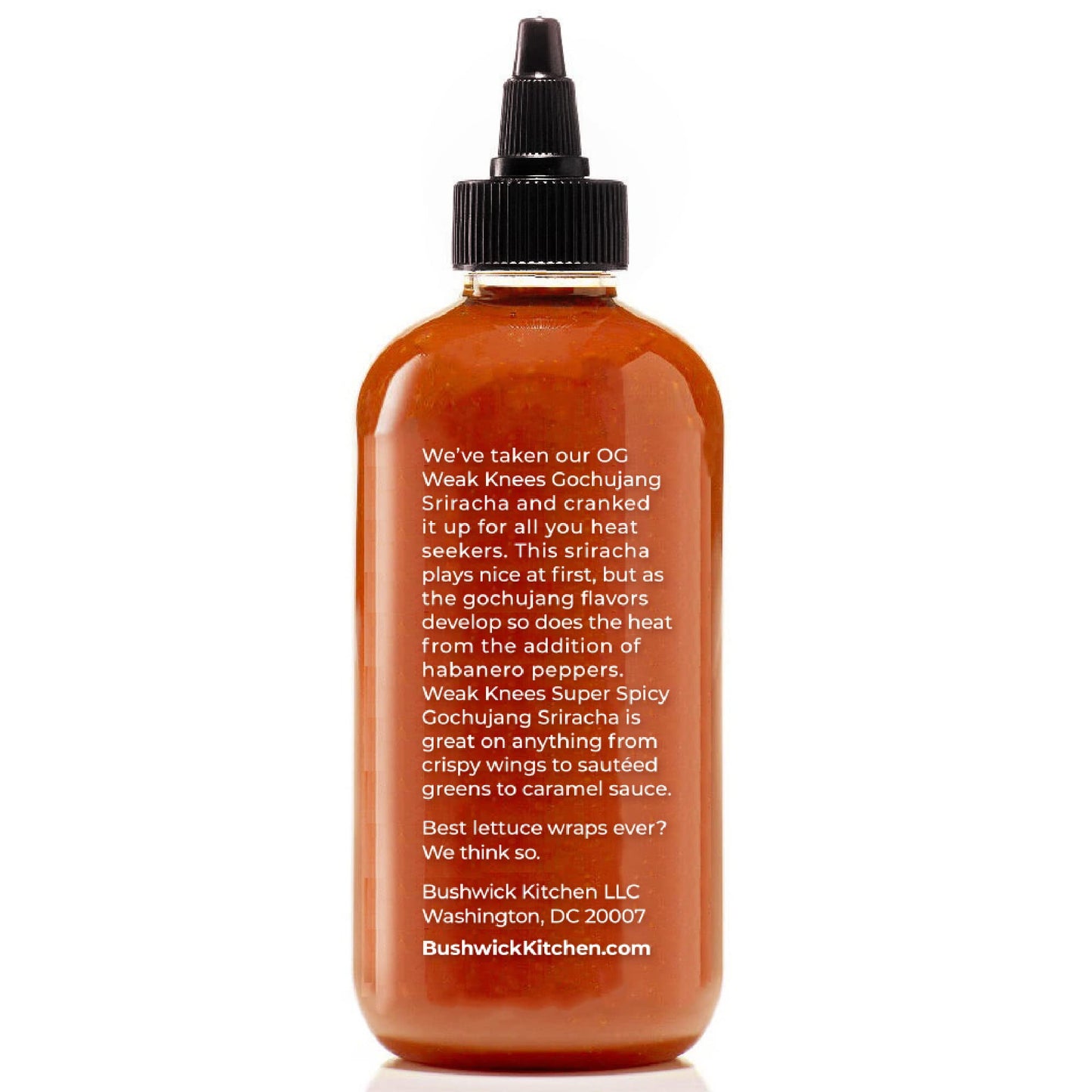 Weak Knees Super Spicy Gochujang Hot Sauce, 10.5Oz Easy Squeeze Bottle, Classic Sriracha Mixed With Korean Gochujang Chili Paste With Habanero Peppers