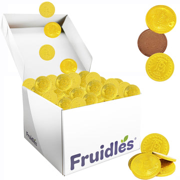 Fruidles Original Crypto Chocolate Coins, Made with Premium Belgian Chocolate, Gluten-Free, Non-GMO, Kosher Certified Dairy (200
