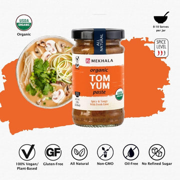 Mekhala Organic Thai Tom Yum Asian Cooking Paste. VEGAN. GLUTEN-FREE. Versatile. Medium Heat (3.53oz)