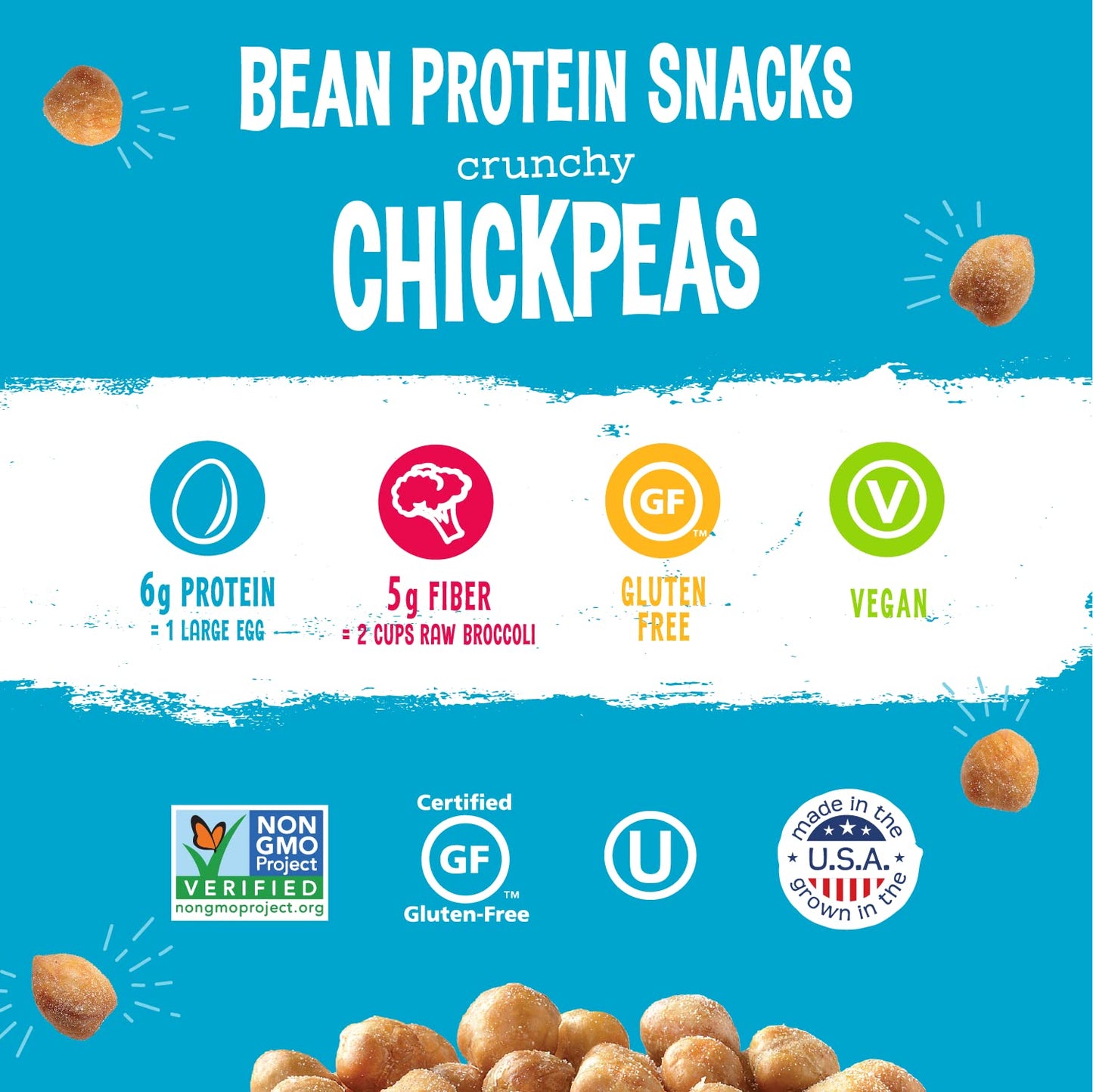 The Good Bean Crunchy Chickpeas - Variety Pack - (6 Pack) 6 Oz - Sea Salt, Chili Lime, Sweet Sriracha, And Classic Hummus Roaste