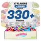 Fruit Chew 17 Flavors, Bulk 330+ Pieces, 4 Pound (Strawberry, Mango, Green Apple, Grape, Pineapple, Kiwi, Dragon Fruit, Ramune, 