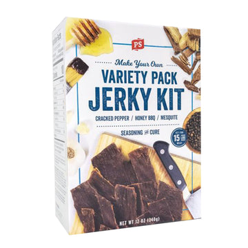 PS Seasoning Jerky Seasoning and Cure Kit (Variety Pack) - Award-Winning DIY Beef Jerky Making Kit with Seasoning Mix & Cure - O