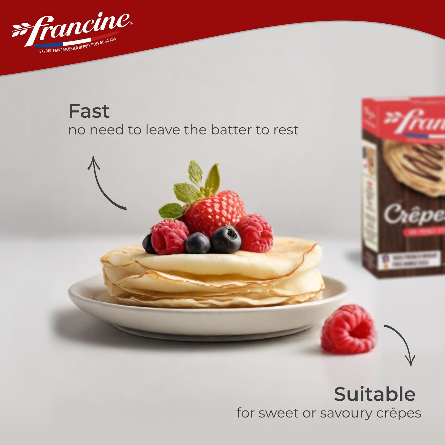Francine French Crepe Mix-Makes 20 Sweet Crepes, 13 Oz