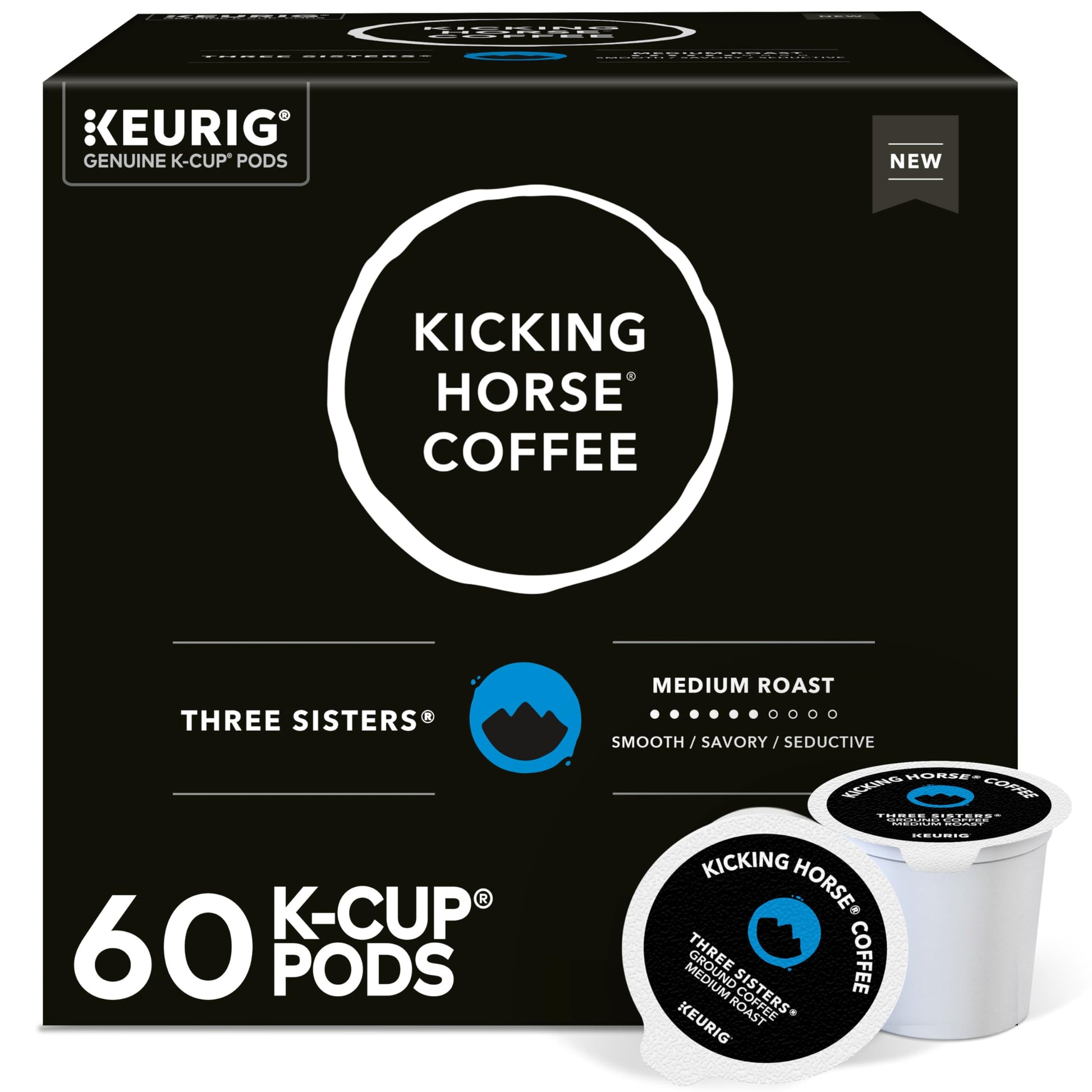 Kicking Horse Coffee Three Sisters Medium Roast K-Cup Pods 60 Count Box