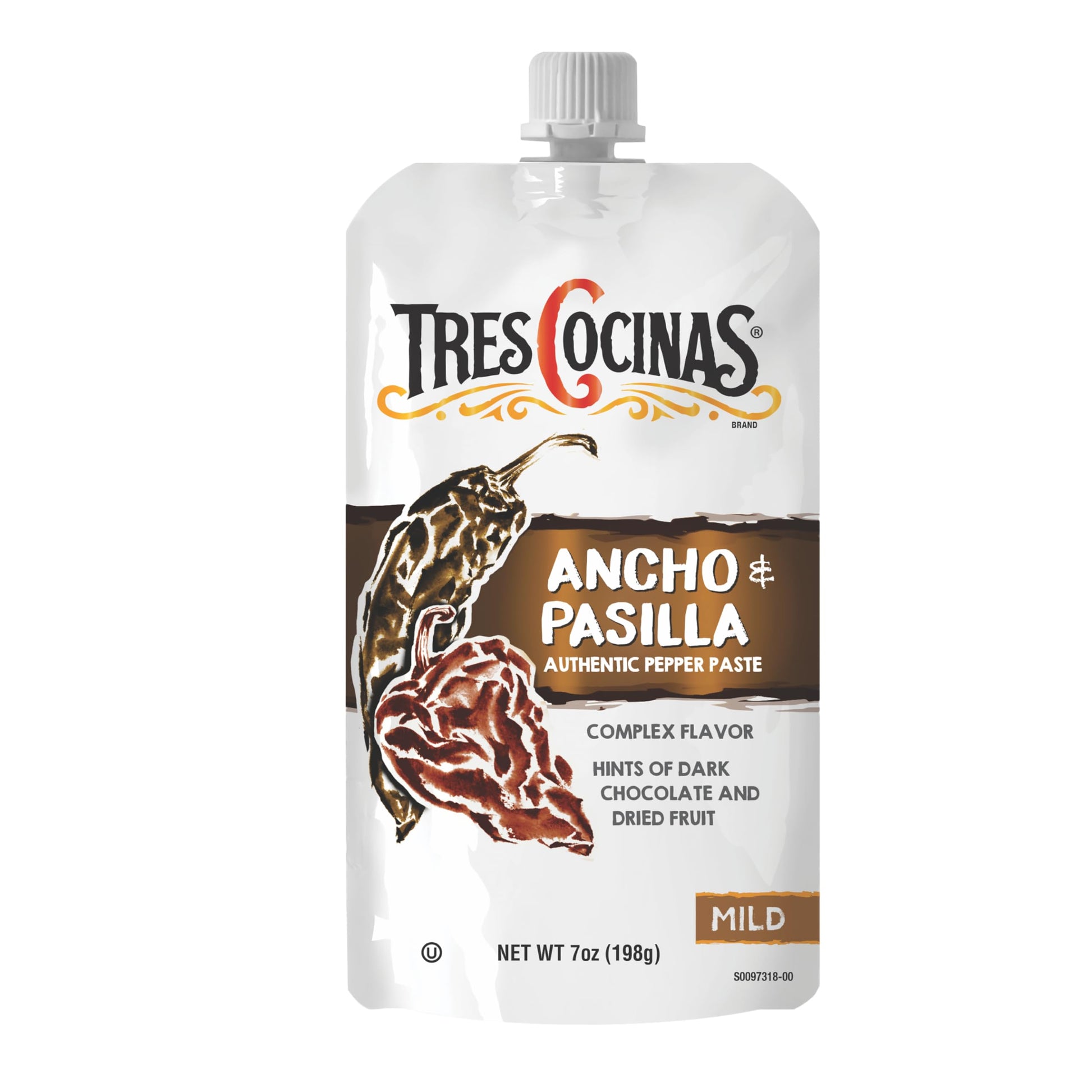 TRES COCINAS Ancho & Pasilla Pepper Paste| Great for Sauces, Salsas, Marinades, Cocktails, Desserts | Authentic Pepper Pastes fo