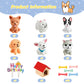Chunful 18-Piece Dog Cake Topper Set - Puppy Figurines, Dog Bone & Kennel Decorations, Plastic, Cute Style