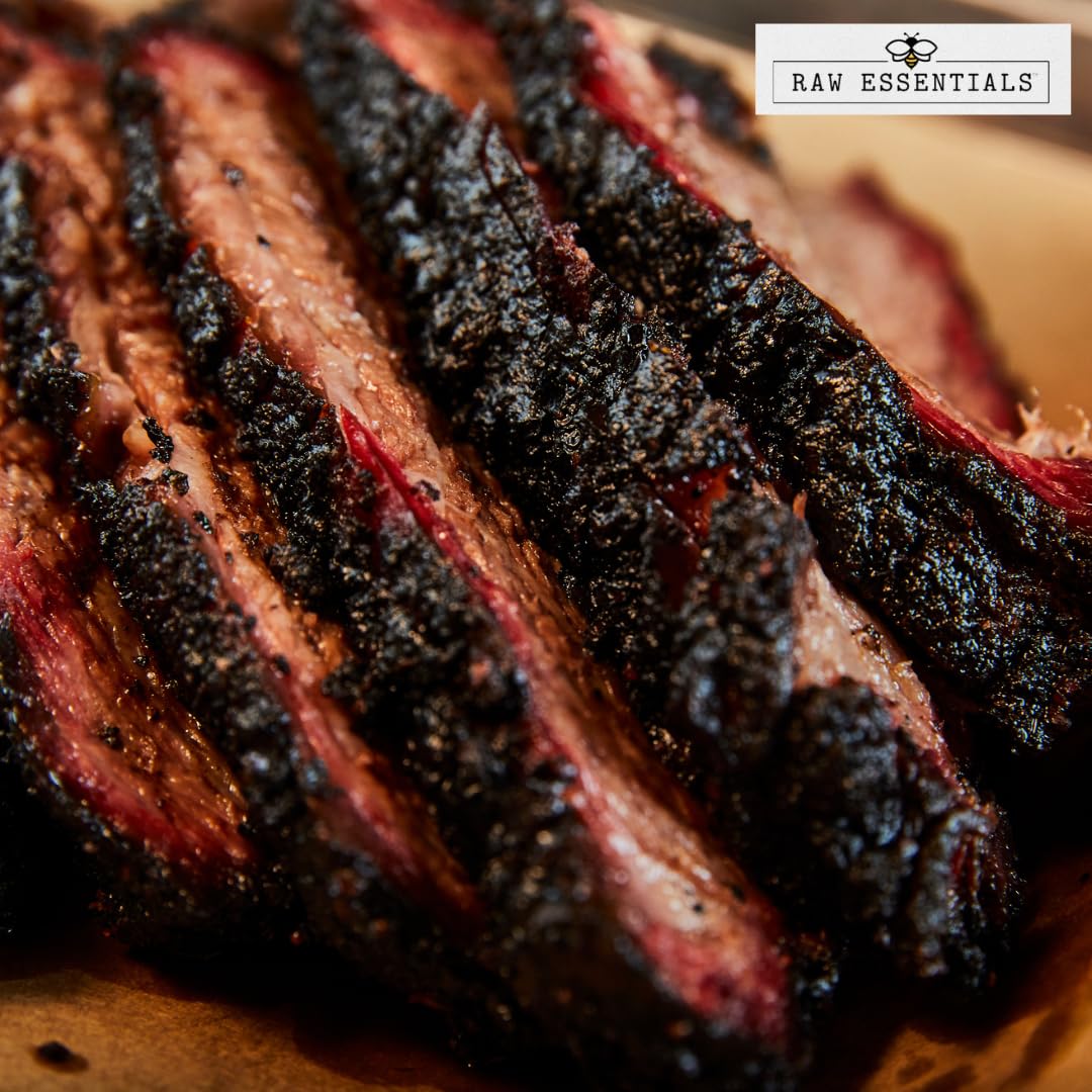 Raw Essentials Texas Oak Smoked Black Pepper | Bold Smoky Flavor | 8 Ounce Bottle | Non-GMO, Gluten-Free, Paleo, Vegan
