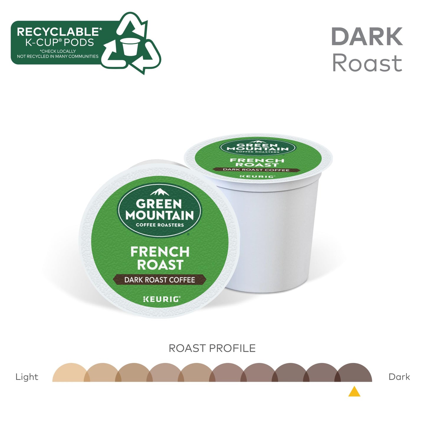 Green Mountain Coffee Roasters French Roast Keurig K-Cup Pods, Dark Roast Coffee, 96 Count