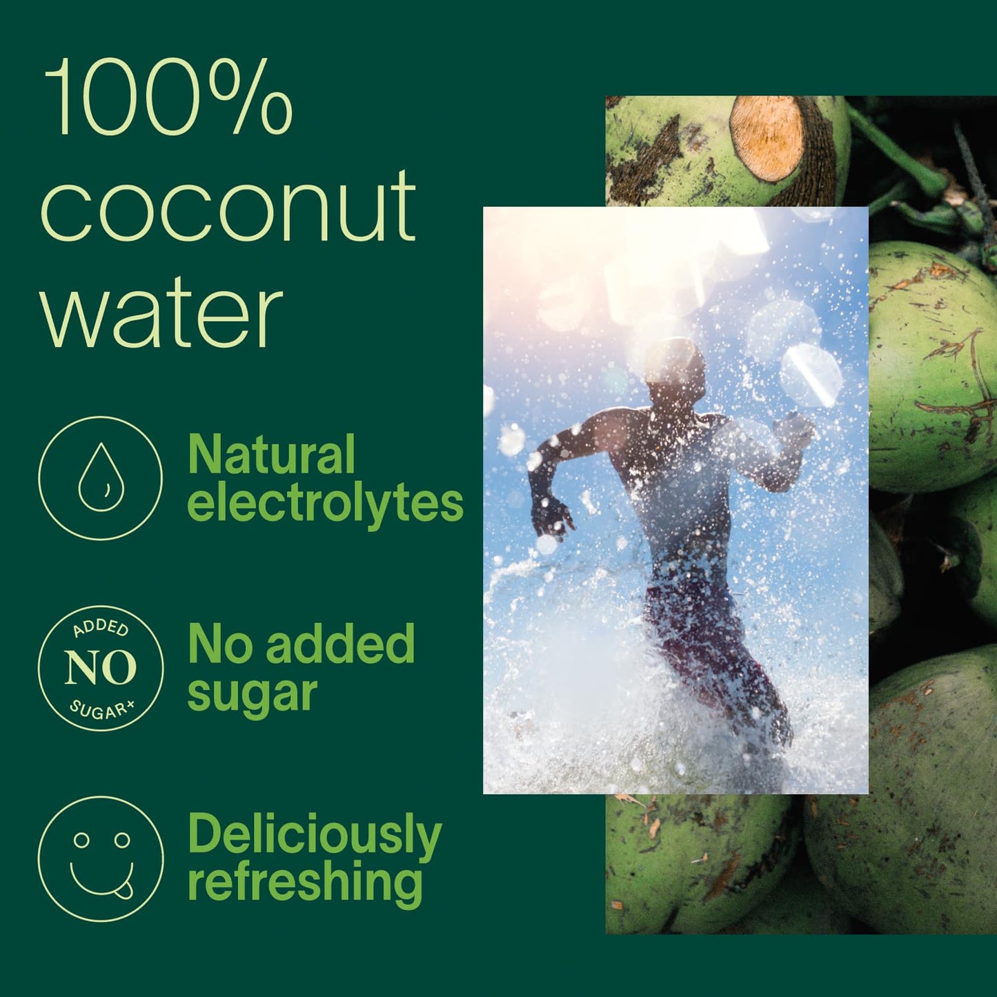 Zico 100% Coconut Water, No Added Sugar, Refreshingly Delicious, Hydration With Electrolytes, 33.8 Fl Oz (Pack Of 4)