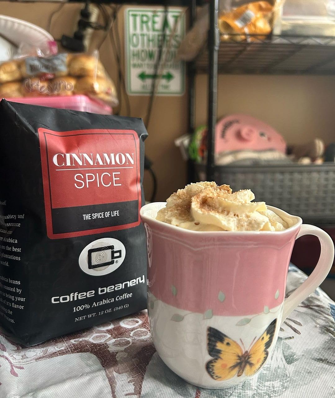 Cinnamon Spice Flavored Coffee, Specialty Arabica Coffee, Medium Roast, 12 Ounce, Automatic Drip (Ground)