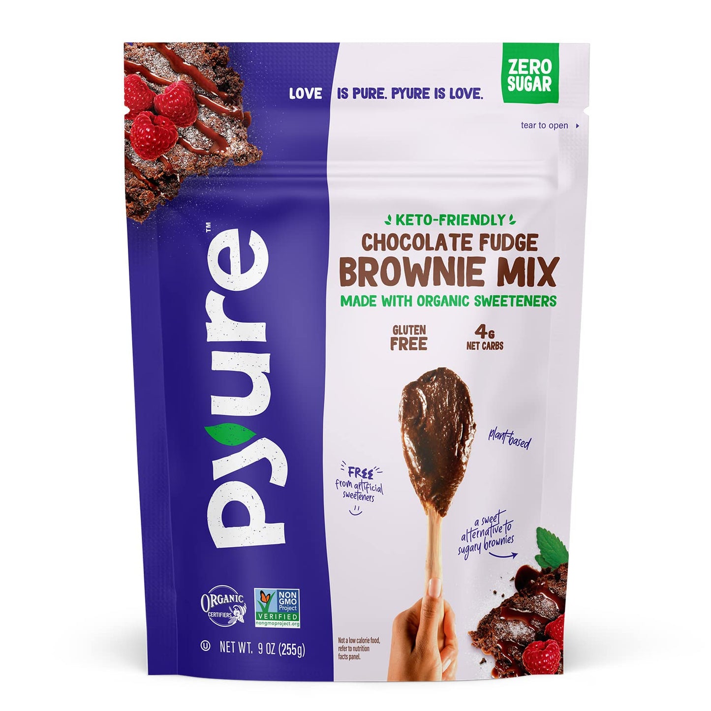 Pyure - Brownie Mix Organic Chocolate Fudge Sugar Free - Case Of 6-9 Ounces