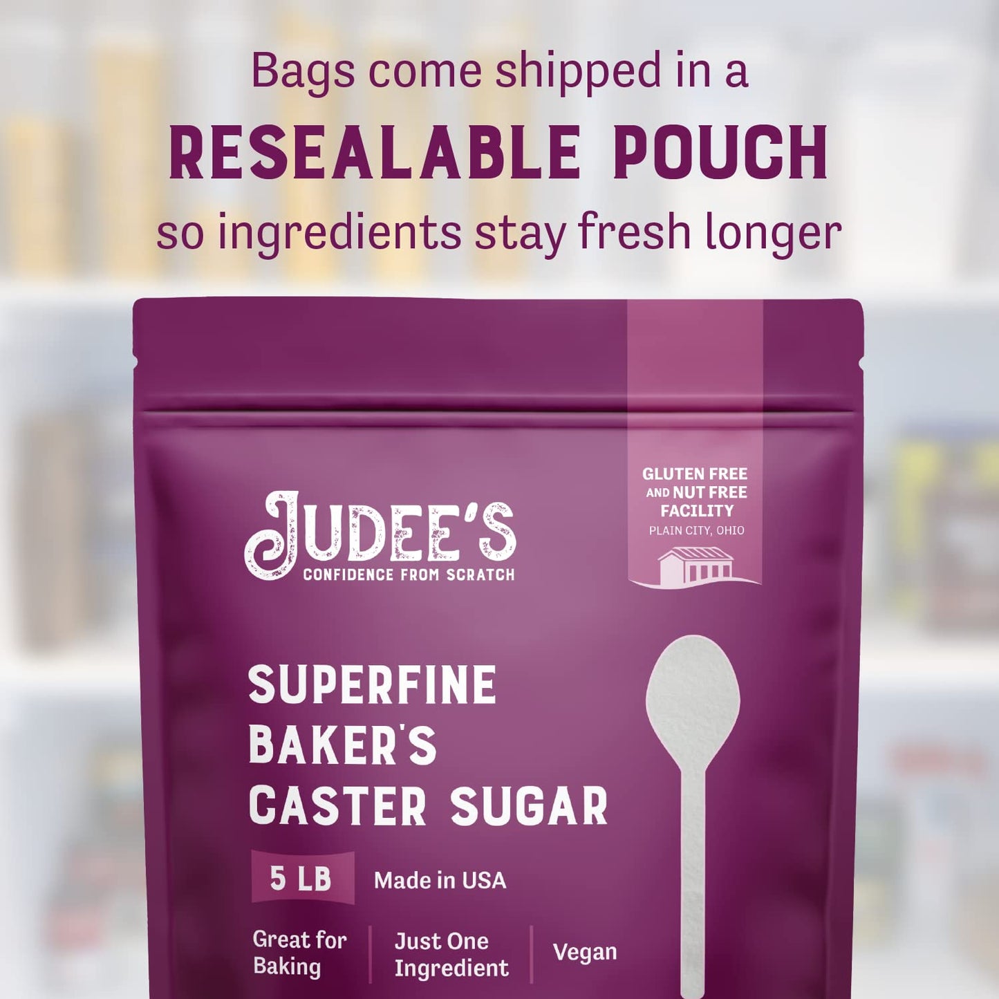 Judee'S 8 Pack Superfine Caster Sugar - 5 Lbs (40 Lbs Total) - Delicious And 100% Gluten-Free - Bakers Sugar For Homemade Treats