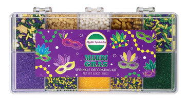Mystic Sprinkles Mardi Gras Sprinkle Mixes (Mardi Gras Sprinkle Decorating Kit 6.9oz)