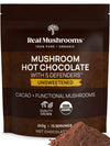 Real Mushrooms Organic Hot Chocolate Mix with 5 Mushroom Defenders, 8.4 Ounce, Vegan, Model 2334-RM-HCU240
