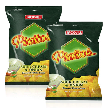 Jack'N Jill Piattos Flavored Potato Crisps 2.8 Oz Sour Cream & Onion Flavored (Pack Of 2)