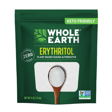 Whole Earth Erythritol Sugar Alternative, 4 lb Pouch, Zero Calorie, Original Version