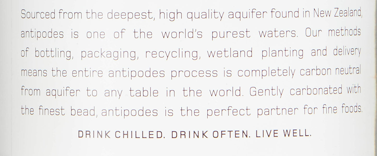 Antipodes - Sparkling Water - 16.9 oz (500 mL) (4 Glass Bottles)