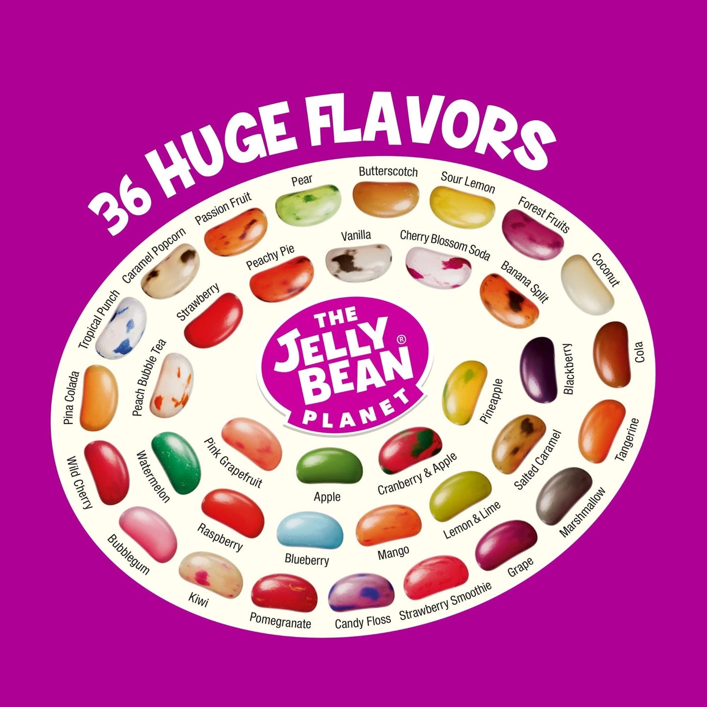 The Jelly Bean Planet, Gourmet Jelly Beans Gift 25 Oz Jar - 36 Huge Natural Fruit Flavors, Seasonal, Birthday, Easter Candy, Pla