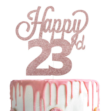Lingteer Happy 23Rd Birthday Cake Topper - Cheers To 23Rd Birthday 23 Years Old Birthday Party Cake Decorations Sign.