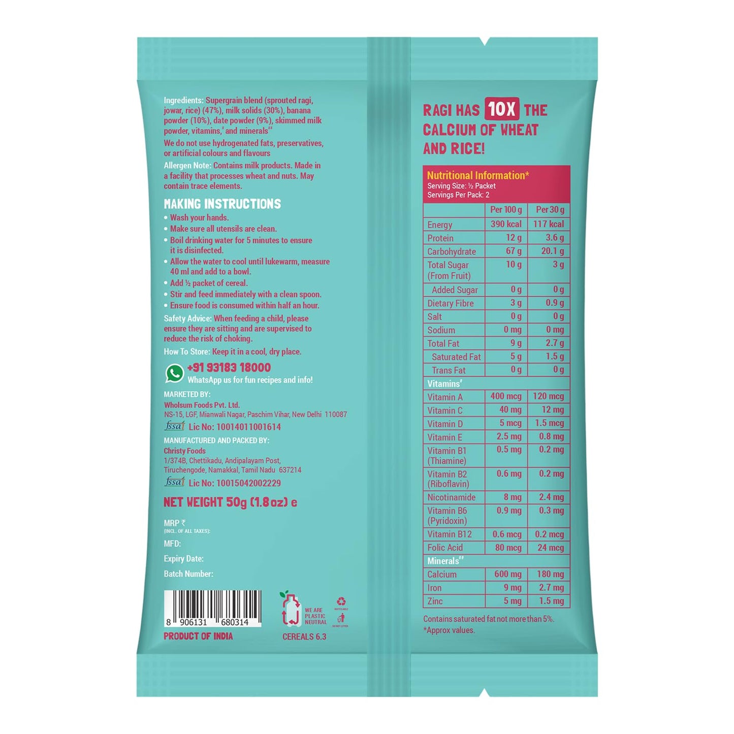 Slurrp Farm No Added Sugar, No Salt Multigrain Cereals Trial Pack Combo | Goodness Of Millets - Ragi, Jowar, Oats | Healthy Food