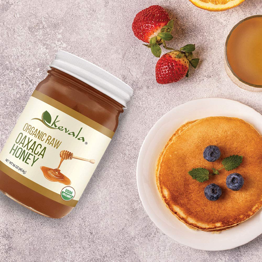 Kevala Organic Raw Oaxaca Honey - Unfiltered Pure Honey - 16 oz - Gluten Free - Model KEV01115