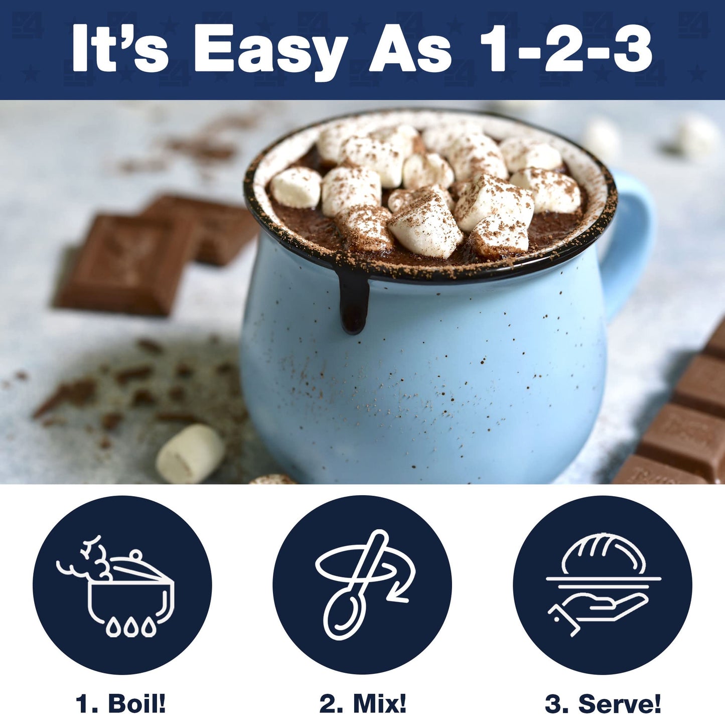 4Patriots Bugle Boy Survival Cocoa: Tasty Survival Cocoa Designed To Last 25 Years, 14 Servings