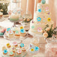 Morofme 55Pcs Edible Flower Butterflies Cake Topper Wafer Paper Flower Cupcake Toppers Hawaiian Flower Cake Decorations Mixed Si