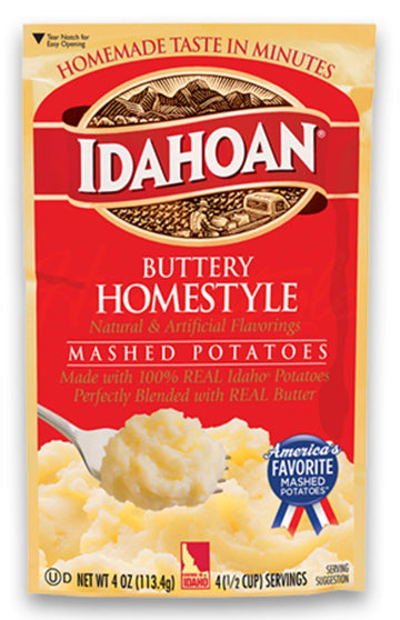 Idahoan Variety Pack Flavored Mashed Potatoes, Made with Gluten-Free 100-Percent Real Idaho Potatoes, 4oz (Pack of 12)