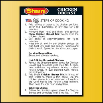 Shan Chicken Broast Recipe Seasoning Mix, 4.4 oz - Spice Powder for Fried Chicken, Vegetarian Friendly, Airtight Bag