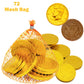 Fruidles Chocolate Coins In Mesh Bags, 10 Belgian Milk Chocolate Half-Dollar Gold Coins Per Mesh Bag, Total 108Oz Mesh Bags (72